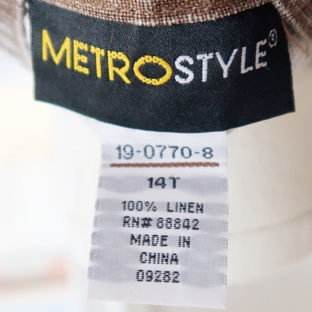 Metrostyle Womens 100%‎ Linen Button Jacket 14T Vintage Romantic Fairycore Boho - Picture 5 of 9
